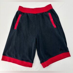 AIR Jordan Shorts Y2K Men's Black Red Sweat Fleece Basketball Jumpman L